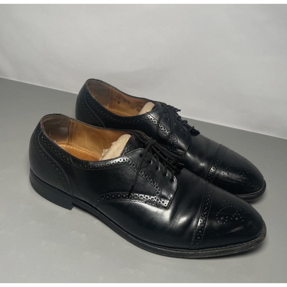 Johnston & Murphy Optima Brouge Men's 11 D Black Leather Shoes
